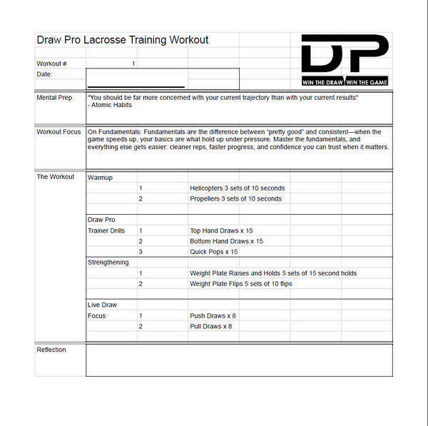 Eight Printable Draw Pro Lacrosse Trainer Workouts